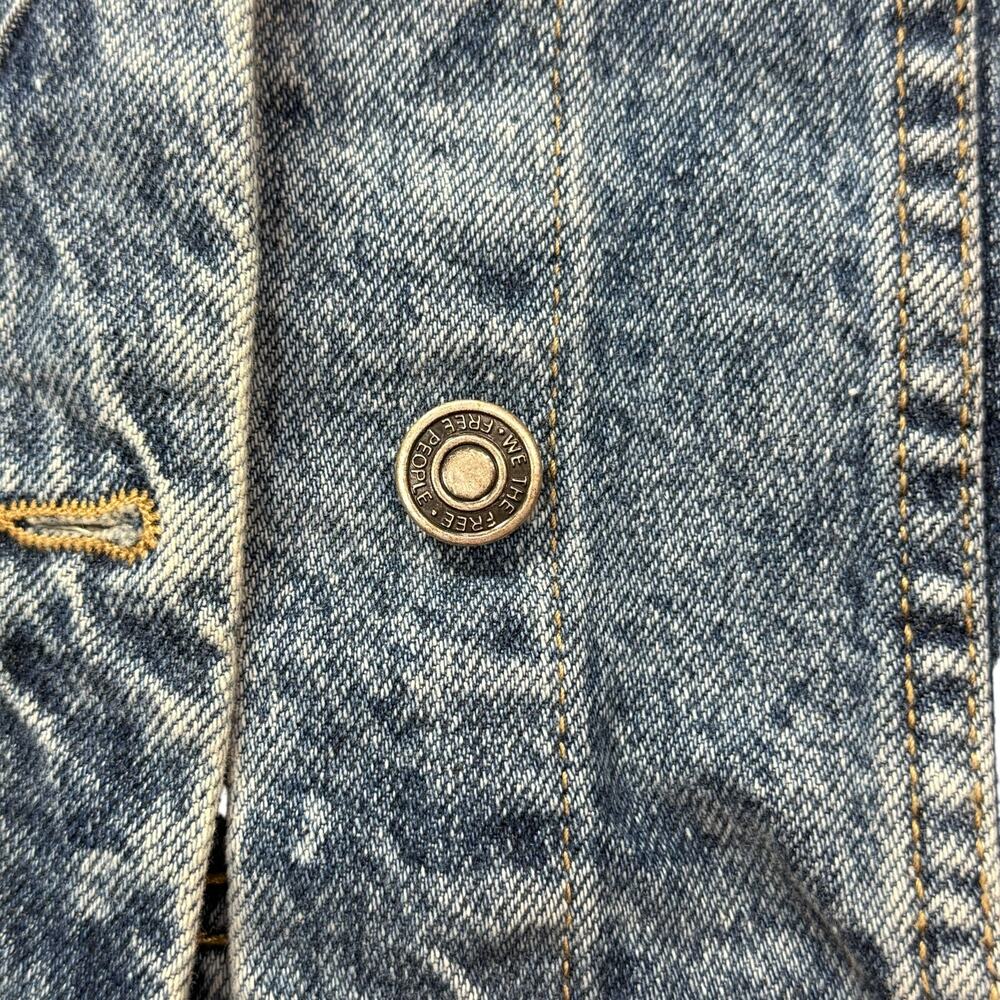 Free People We The Free Rumors Cropped Denim Jacket 100%Cotton Classic/Modern - Picture 9 of 16